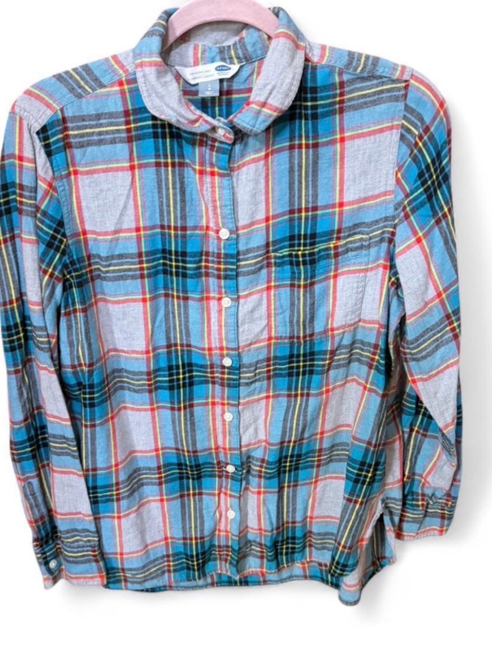 Old Navy Blue Plaid Button-Down Shirt